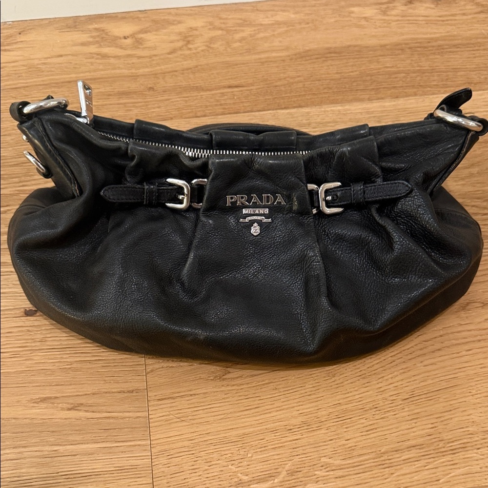 Prada Black Leather Shoulder Bag